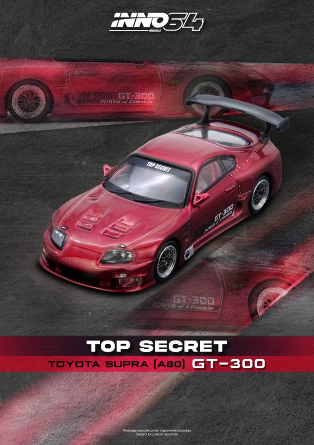 1/64 TOYOTA SUPRA (A80) "TOP SECRET" Red - Inno64 - IN64-A80TS-RED