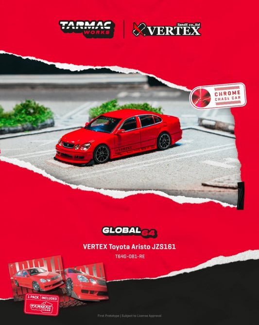 1/64 - VERTEX Toyota Aristo JZS161 Red  - TARMAC - T64G-081-RE