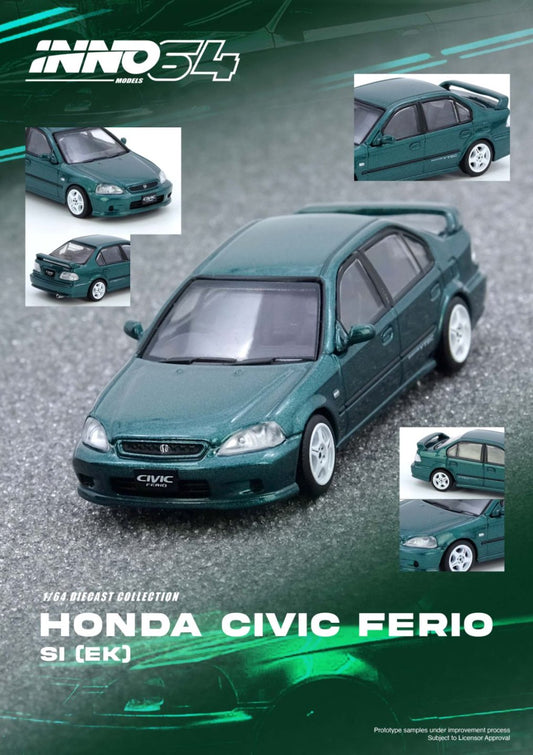 1/64 HONDA CIVIC Ferio Si (EK) Green - Inno64 - IN64-EKS-GREEN