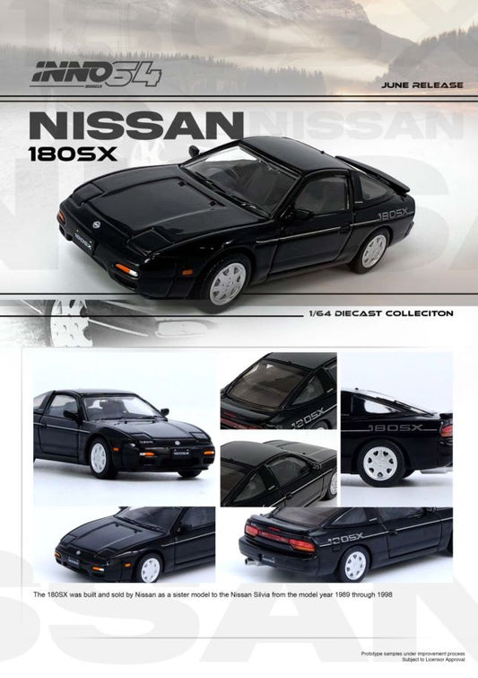 1/64 NISSAN 180SX Black - IN64-180SX-BLA