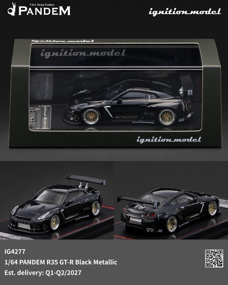 1/64 PANDEM R35 GT-R Black Metallic - Ignition Models - IG4277