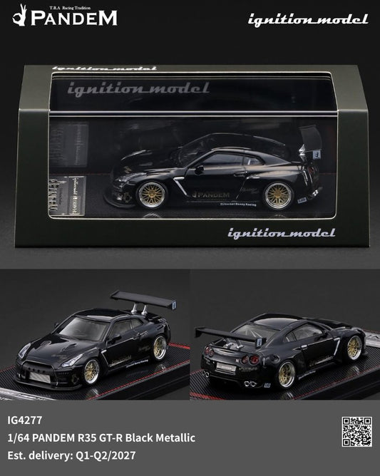 1/64 PANDEM R35 GT-R Black Metallic - Ignition Models - IG4277
