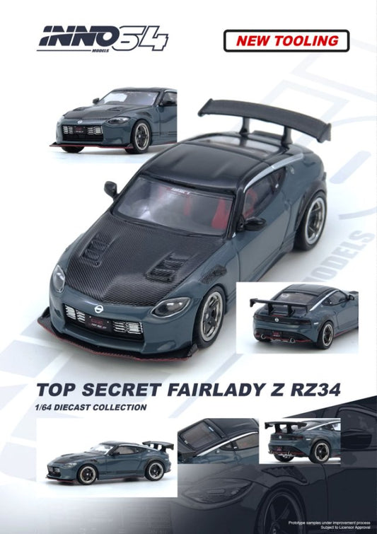 1/64 TOP SECRET NISSAN FAIRLADY Z (RX34) Stealth Gray - Inno64 - IN64-Z34TS-SG
