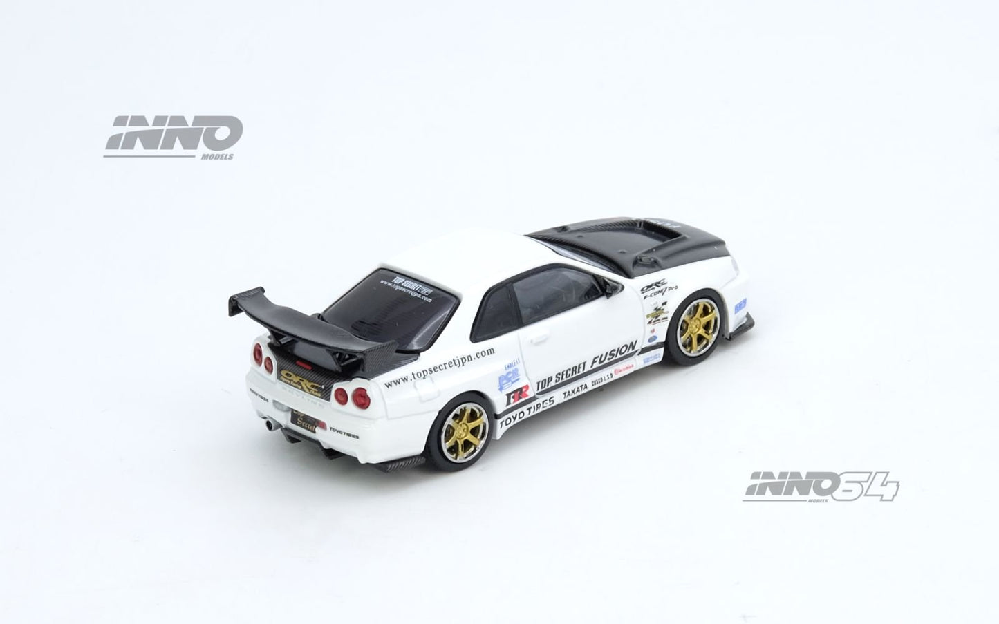 1/64 NISSAN TOP SECRET R34 GT-R White - Inno64 - IN64-R34TS-WHI