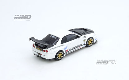 1/64 NISSAN TOP SECRET R34 GT-R White - Inno64 - IN64-R34TS-WHI