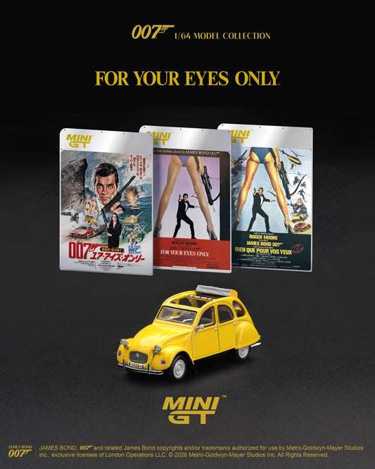 1/64 CITROEN 2CV FOR YOUR EYES ONLY (LHD) ENGLISH BLISTER PACKAGING - MiniGT - MGT00919-007E