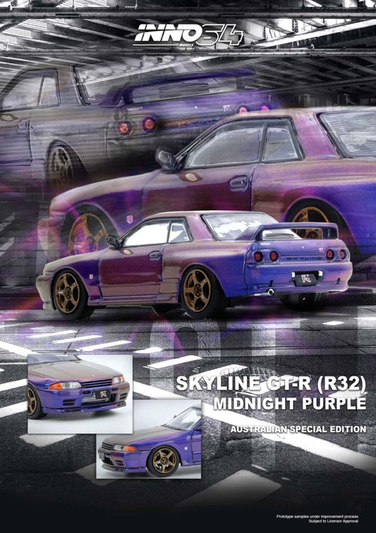 1/64 SKYLINE GT-R (R32) Midnight Purple Australia Special Edition   - Inno64 - IN64-R32-MP