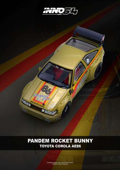 1/64 PANDEM ROCKET BUNNY AE86 Levin - Inno64 Models - IN64-AE86P-GLD
