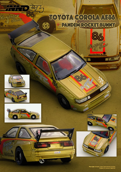 1/64 PANDEM ROCKET BUNNY AE86 Levin - Inno64 Models - IN64-AE86P-GLD