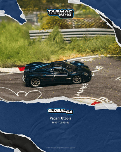 1/64 Pagani Utopia Blue Metallic - Tarmac Models - T64G-TL055-BL