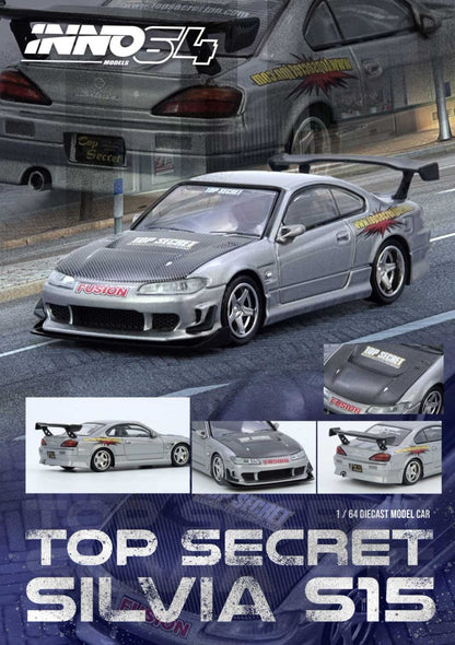 1/64 TOP SECRET SILVIA (S15) Silver - Inno64 - IN64-S15TS-SIL