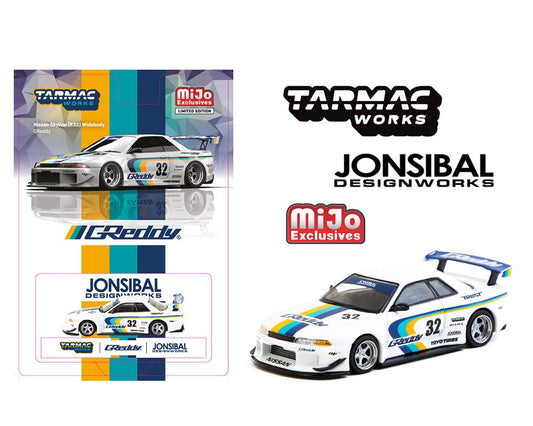 1/64 NISSAN SKYLINE GT-R R32 WIDEBODY JONSIBAL DESIGNWORKS GREDDY LIMITED EDITION   - Tarmac x Mijo Exclusives - T64G-061-GDY