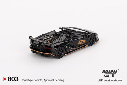 1/64 LAMBORGHINI AVENTADOR SVJ 63 ROADSTER NERO ALDEBARAN (RHD) - MGT00803-R