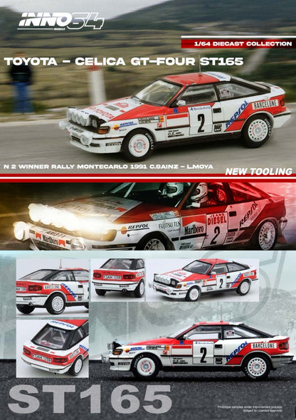1/64 TOYOTA CELICA GT-FOUR (ST165) Winner Rally Monte Carlo 1991 C. Sainz / L. Moya - Inno64 - IN64-ST165R-91MCW