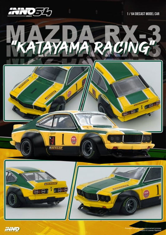 1/64 MAZDA SAVANNA RX3 "KATAYAMA RACING" Livery  - Inno64 - IN64-RX3-KTYM