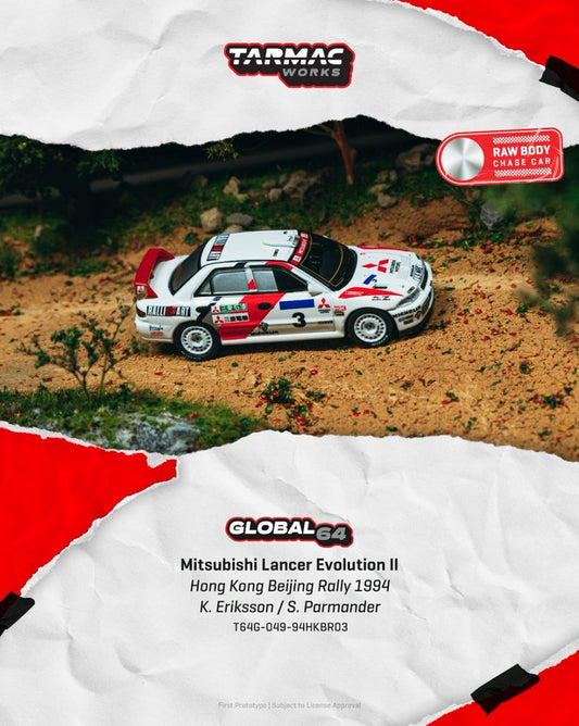 1/64 - Mitsubishi Lancer Evolution II Hong Kong Beijing Rally 1994 K. Eriksson / S. Parmander - TARMAC - T64G-049-94HKBR03