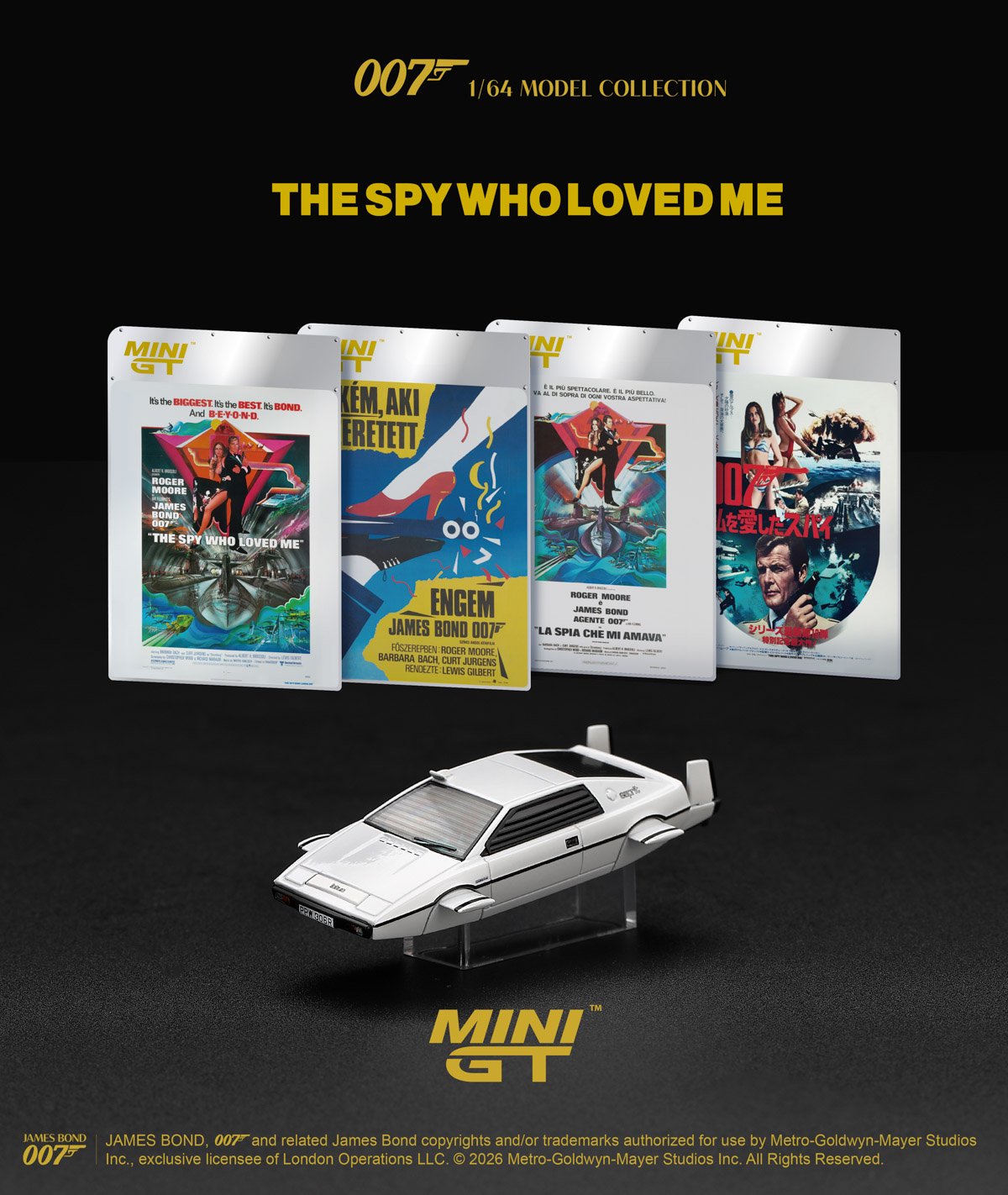 1/64 LOTUS ESPRIT S1 THE SPY WHO LOVED ME SUBMARINE (RHD) ENGLISH BLISTER PACKAGING - MiniGT - MGT00920-007E