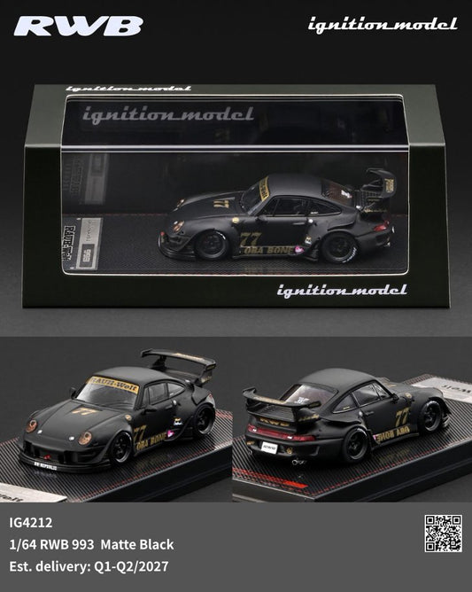 1/64 RWB 993 Matte Black - Ignition Models - IG4212
