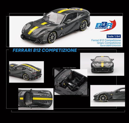 1:64 FERRARI 812 COMPETIZIONE GRIGIO COMPETIZIONE - BBR Models - BBRFER64009