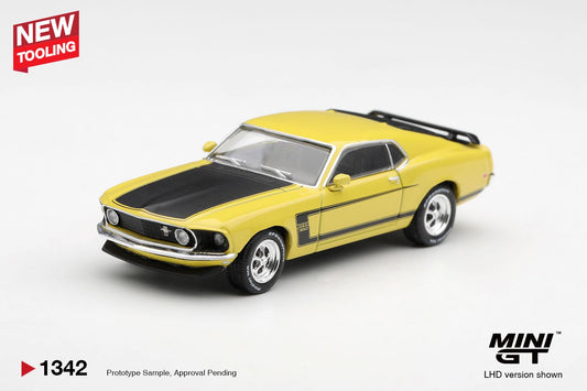 1/64  FORD MUSTANG BOSS 302 1969 BRIGHT YELLOW (LHD) - Mini GT - MGT01342