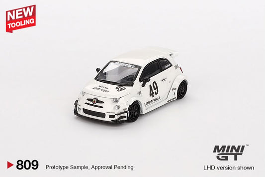 1/64 LB-WORKS X ABAS WORKS ABARTH 595 GARA WHITE (LHD) - MGT00809-L