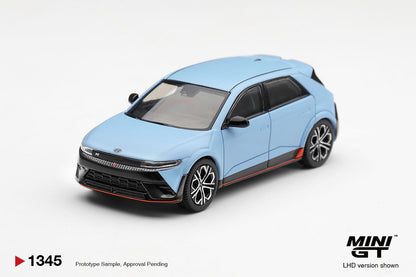 1/64 HYUNDAI IONIQ 5 N PERFORMANCE BLUE MATT (LHD) (KOREAN EXCLUSIVE) - Mini GT - MGT01345-L