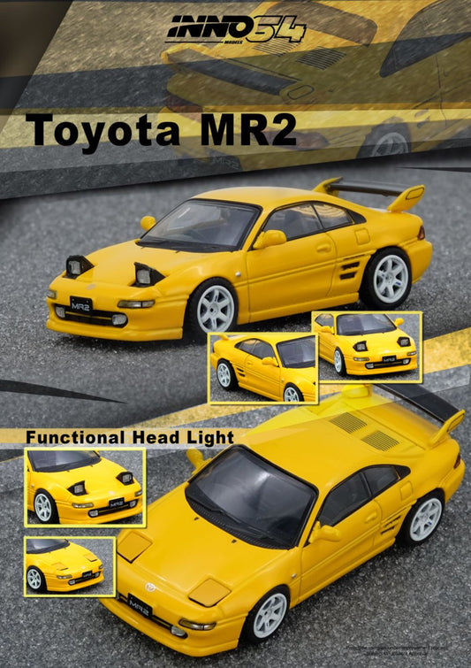 1/64 Toyota MR2 (SW20) Yellow - Inno64 - IN64-MR2-YL
