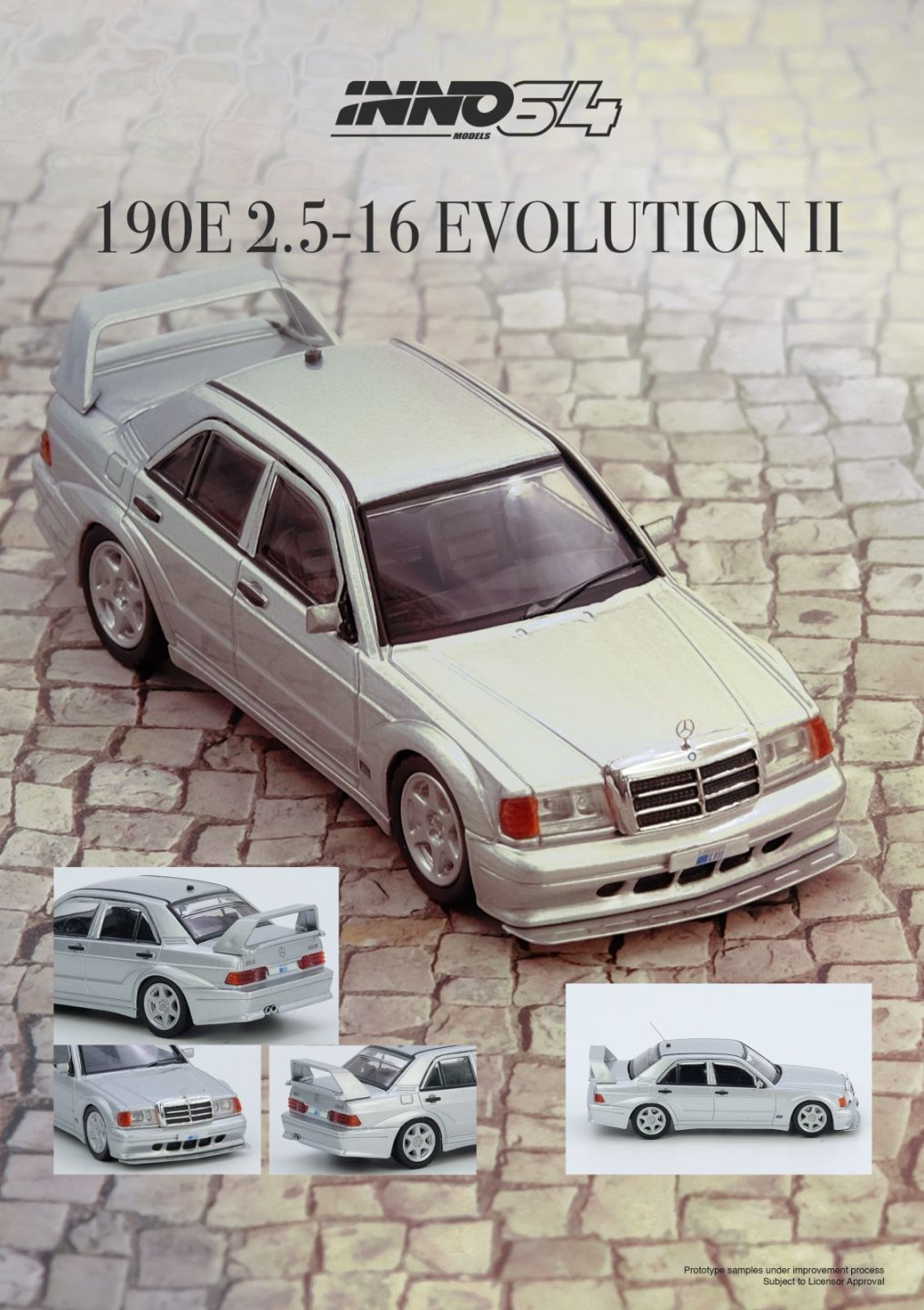 1/64 MERCEDES BENZ 190E Silver - Inno64 - IN64-190E-SIL