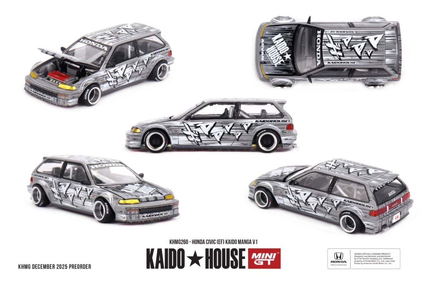 1/64 Honda Civic (EF) Kaido Manga V1 - Mini GT - MGTKHMG260