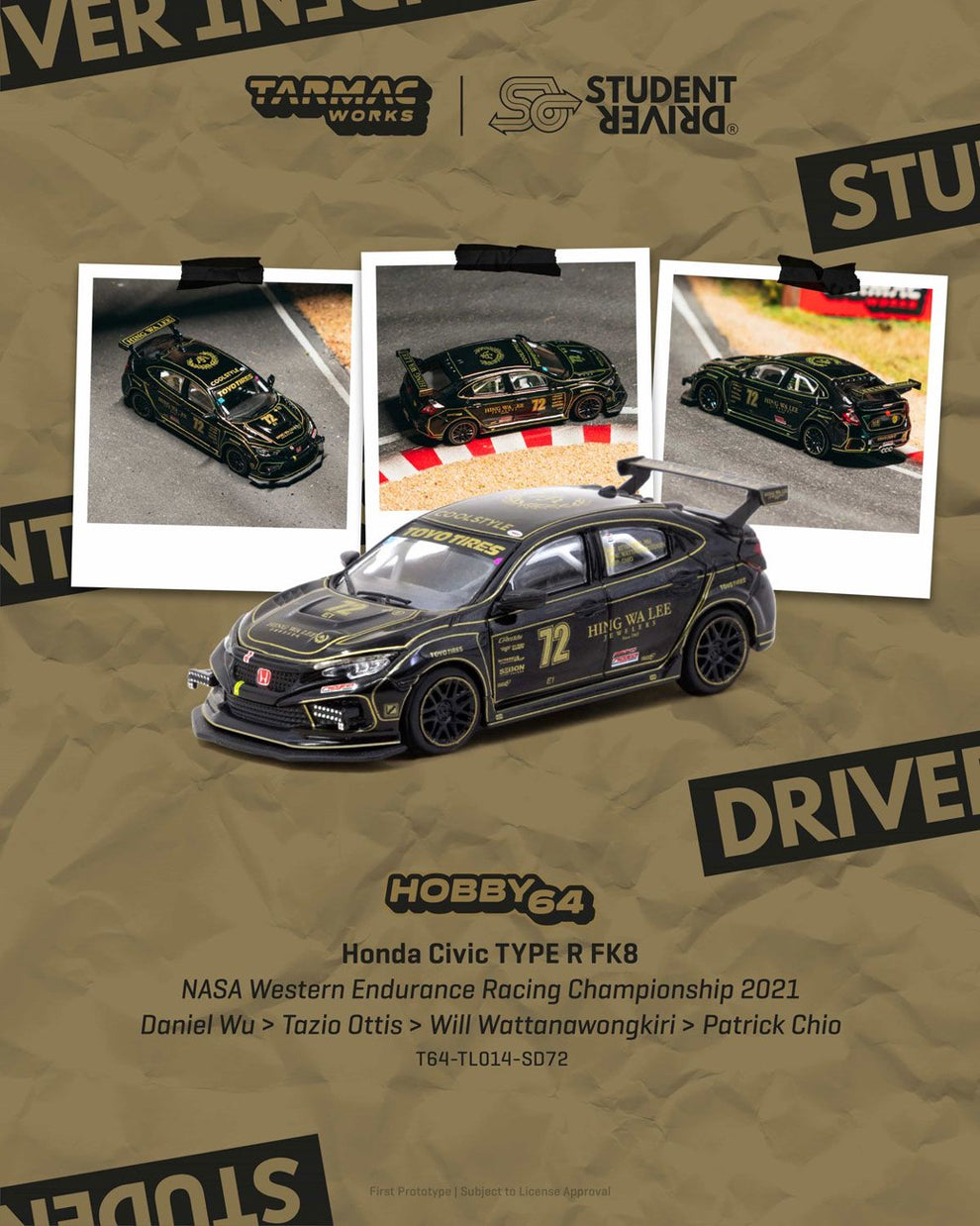 1/64 Honda Civic TYPE R FK8 NASA Western Endurance Racing Championship ...