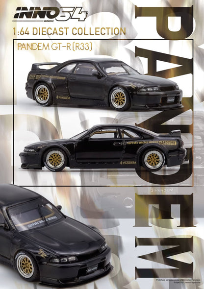 1/64 PANDEM GT-R (BCNR33) Black - Inno64 - IN64-R33P-BLA