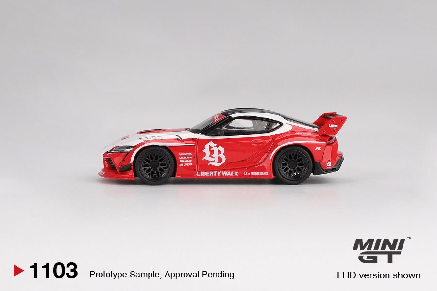 1/64  LB WORKS TOYOTA GR SUPRA RED/WHITE (LHD) - MGT01103