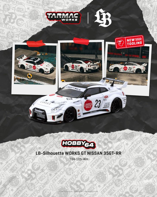 1/64 LB-Silhouette WORKS GT NISSAN 35GT-RR  White - Tarmac Works - T64-105-WH