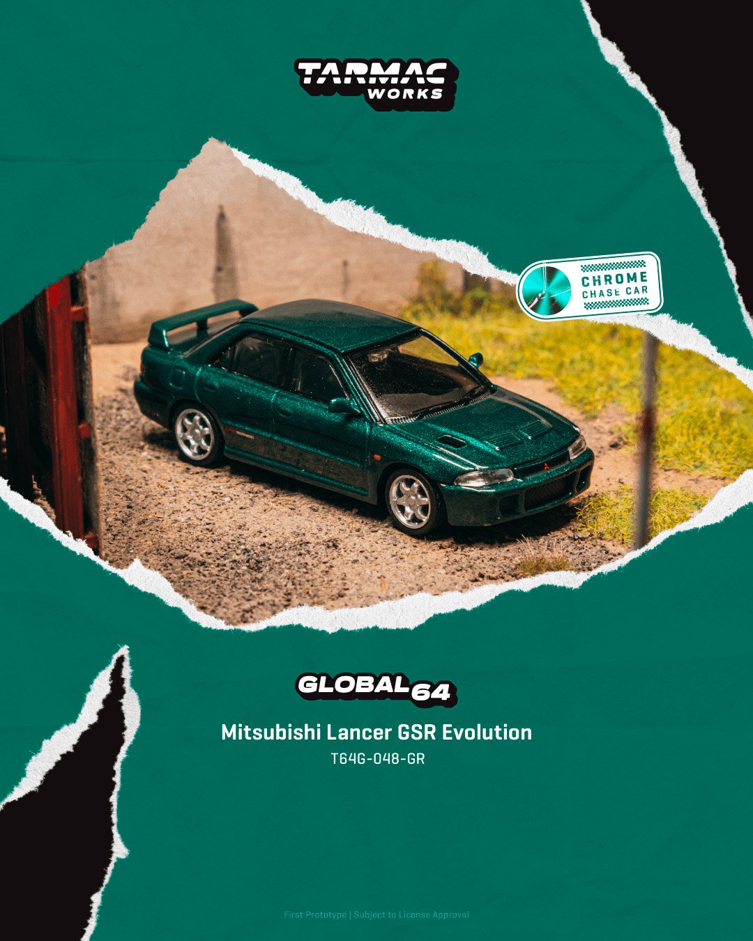 1/64 - Mitsubishi Lancer GSR Evolution Green Metallic - TARMAC - T64G-048-GR