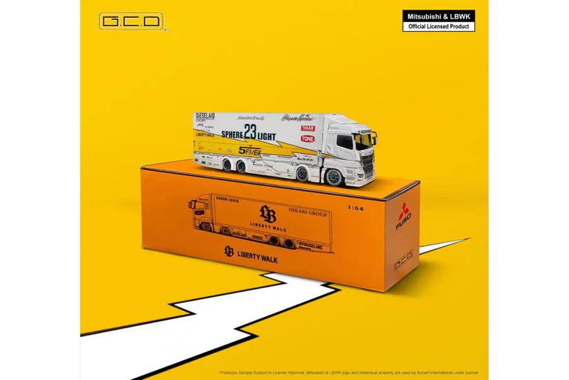 1:64 - Mitsubishi Fuso Super Great Transporter LBWK Liberty Walk LB-Trucks (Flash) - GCD - KS-073-300