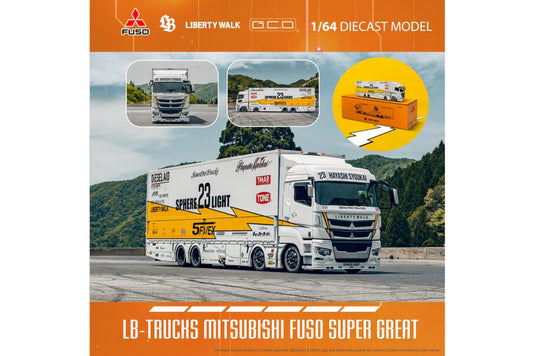 1:64 - Mitsubishi Fuso Super Great Transporter LBWK Liberty Walk LB-Trucks (Flash) - GCD - KS-073-300