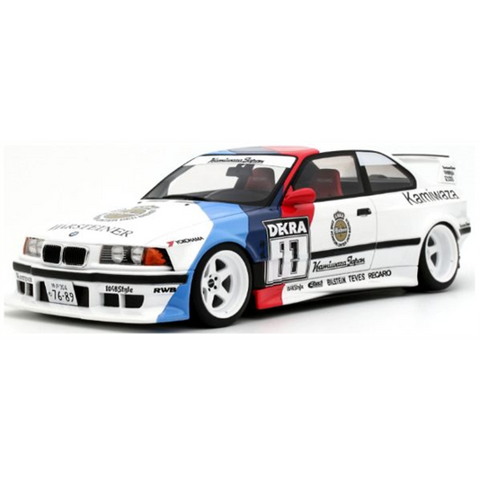 1/18 3-SERIES M3 (E36) COUPE N 11 KAMIWAZA BY KHYZYL SALEEM 1995 - WHITE BLUE RED- Otto Models - OT1176