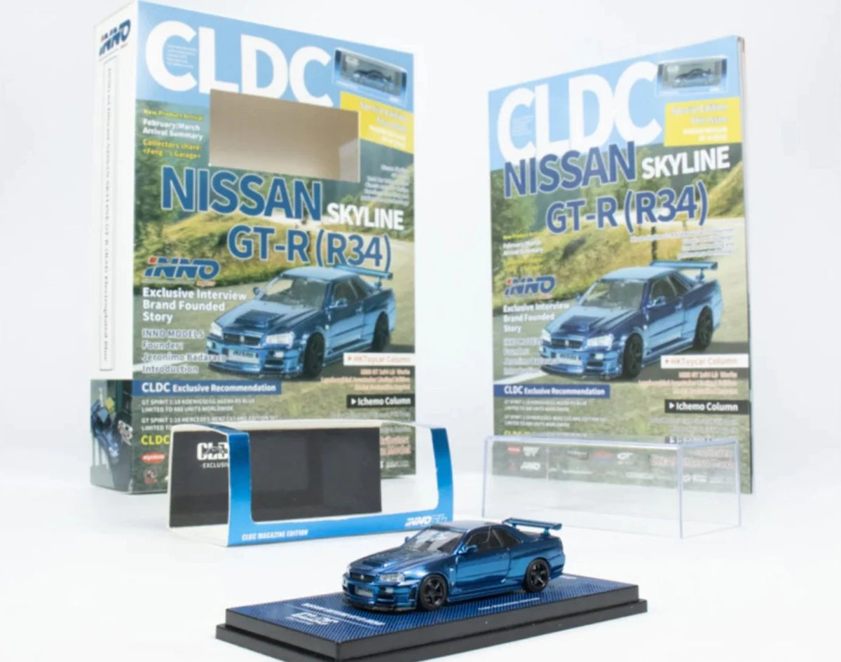 1/64 CLDC Exc INNO64 Nissan Skyline GT-R (R34) CLDC Magazine Edition (Traditional Chinese Version) CLDC Book Chinese - INNO64 - IN9088