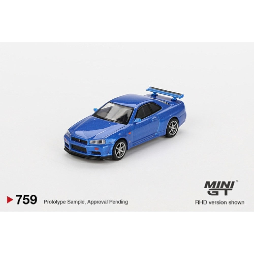 1/64 NISSAN SKYLINE GT-R (R34) V-SPEC BAYSIDE BLUE (RHD) - MGT00759-R