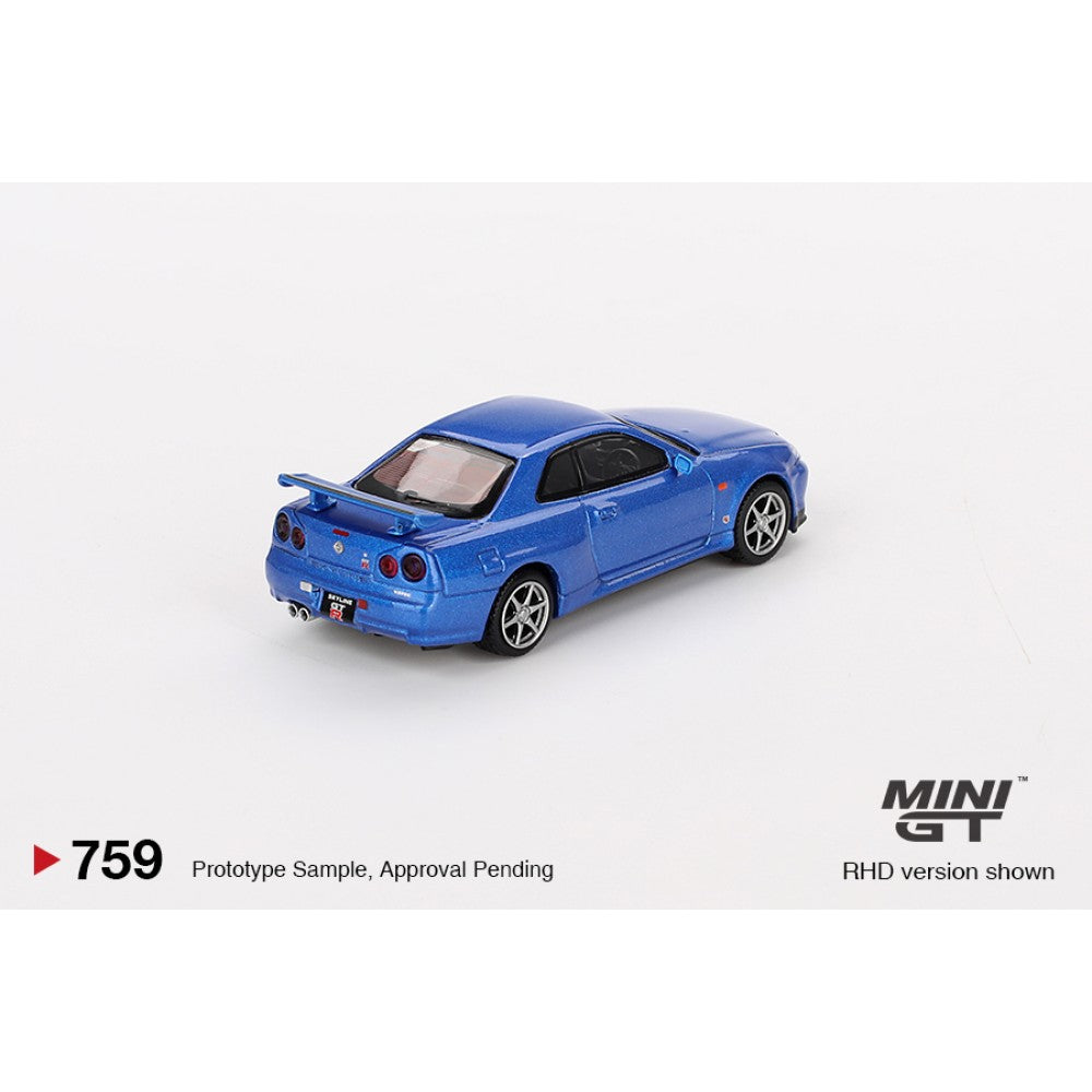 1/64 NISSAN SKYLINE GT-R (R34) V-SPEC BAYSIDE BLUE (RHD) - MGT00759-R