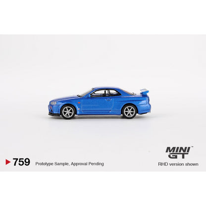 1/64 NISSAN SKYLINE GT-R (R34) V-SPEC BAYSIDE BLUE (RHD) - MGT00759-R