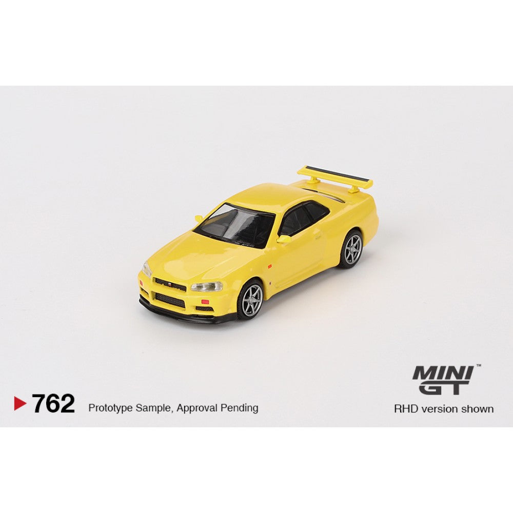 1/64 NISSAN SKYLINE GT-R (R34) V-SPEC LIGHTNING YELLOW (RHD) - MGT00762-R