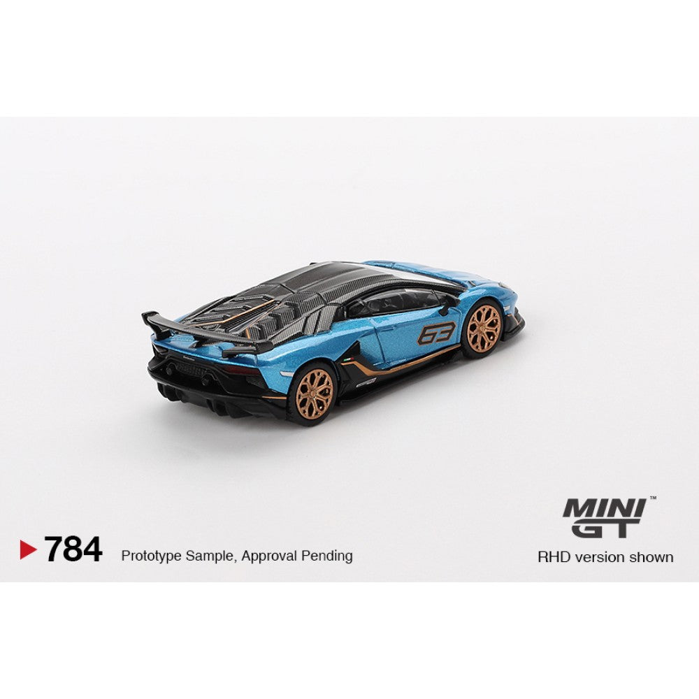 1/64 LAMBORGHINI AVENTADOR SVJ 63 BLU AEGIR (RHD) - MGT00784-R