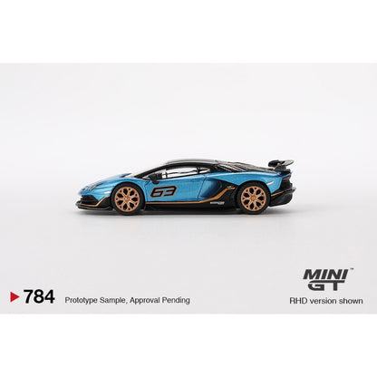 1/64 LAMBORGHINI AVENTADOR SVJ 63 BLU AEGIR (RHD) - MGT00784-R