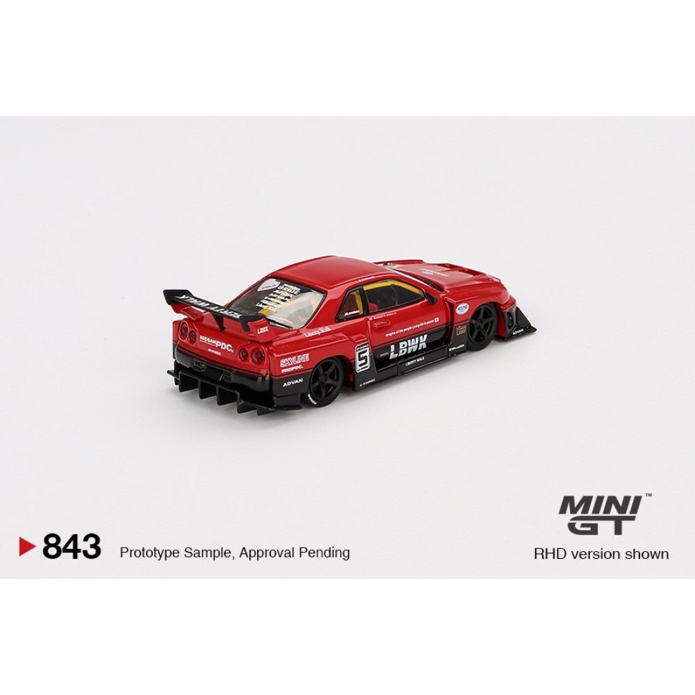 1/64 NISSAN LB-ER34 SUPER SILHOUETTE SKYLINE RED/BLACK (RHD) - MGT00843-R