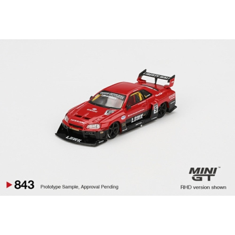 1/64 NISSAN LB-ER34 SUPER SILHOUETTE SKYLINE RED/BLACK (RHD) - MGT00843-R