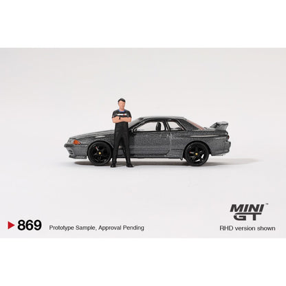 1/64 NISSAN SKYLINE GT-R (R32) NISMO GUNMETAL WITH MATSUDA FIGURE (RHD) TSUGIO MATSUDA COLLECTION - MGT00869-R