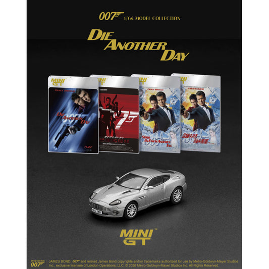 1/64 ASTON MARTIN V12 VANQUISH DIE ANOTHER DAY (RHD) ENGLISH BLISTER PACKAGING - MiniGT - MGT00926-007E