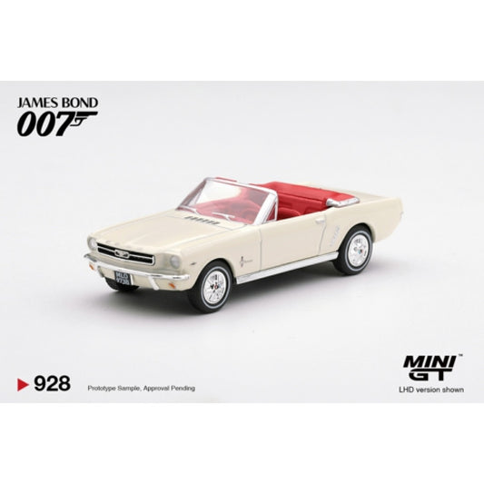 1/64 FORD MUSTANG CONVERTIBLE 1964 GOLDFINGER (LHD) ENGLISH BLISTER PACKAGING - MiniGT - MGT00928-007E