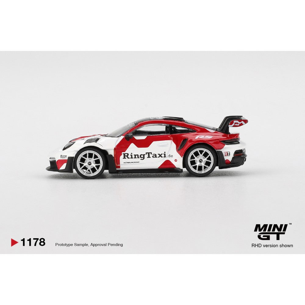 1/64 PORSCHE 911 (992) GT3 RS WEISSACH RINGTAXI.COM (LHD) - MiniGT - MGT011178